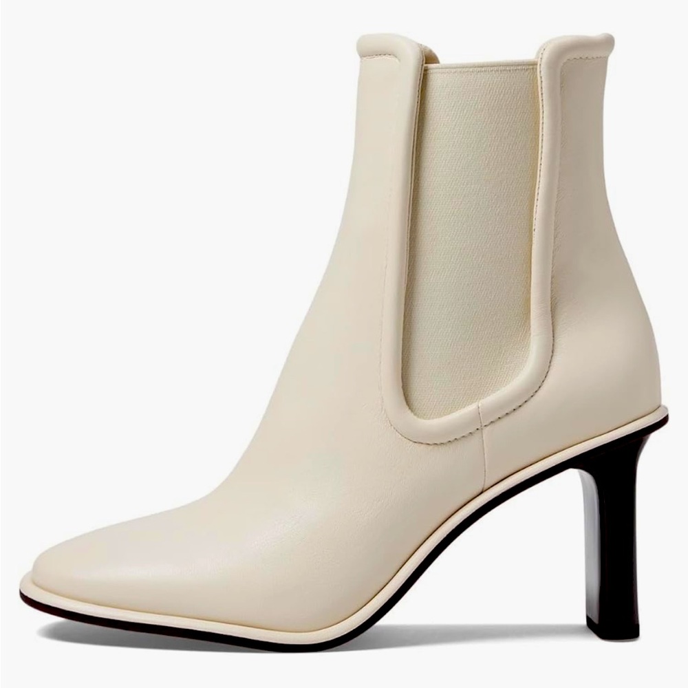 Coach ankle boots, ivory/chalk leather, never worn.